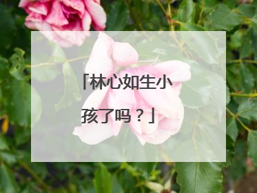 林心如生小孩了吗?
