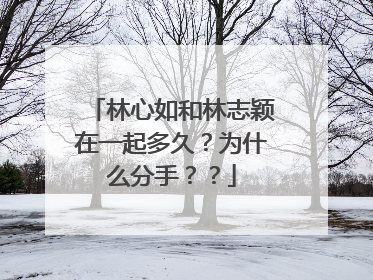 林心如和林志颖在一起多久?为什么分手??