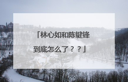 林心如和陈键锋到底怎么了??