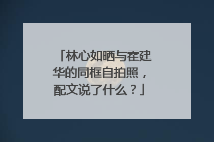 林心如晒与霍建华的同框自拍照,配文说了什么?