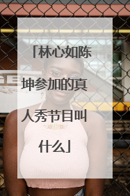 林心如陈坤参加的真人秀节目叫什么