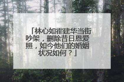 林心如霍建华当街吵架，删除昔日恩爱照，如今他们的婚姻状况如何？