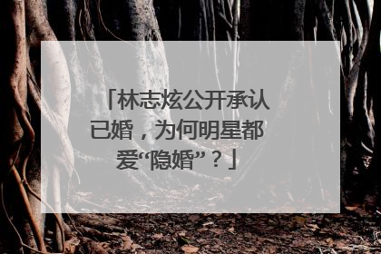 林志炫公开承认已婚，为何明星都爱“隐婚”？