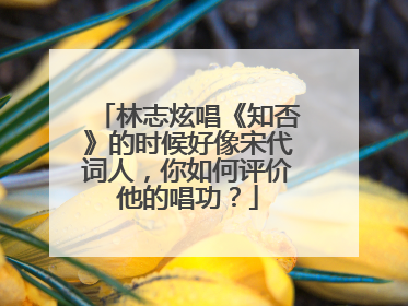林志炫唱《知否》的时候好像宋代词人,你如何评价他的唱功?