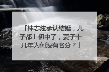 林志炫承认结婚,儿子都上初中了,妻子十几年为何没有名分?