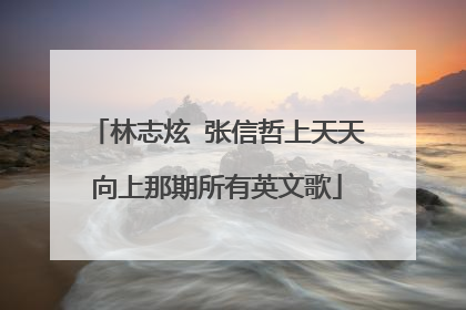 林志炫 张信哲上天天向上那期所有英文歌