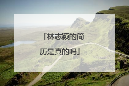 林志颖的简历是真的吗