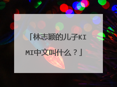 林志颖的儿子KIMI中文叫什么？