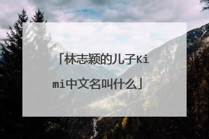 林志颖的儿子Kimi中文名叫什么