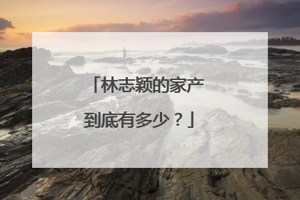 林志颖的家产到底有多少？