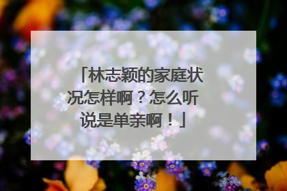 林志颖的家庭状况怎样啊？怎么听说是单亲啊！