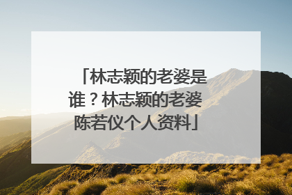 林志颖的老婆是谁?林志颖的老婆陈若仪个人资料