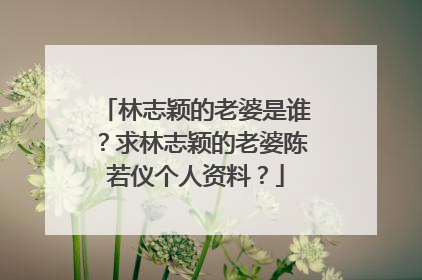 林志颖的老婆是谁？求林志颖的老婆陈若仪个人资料？