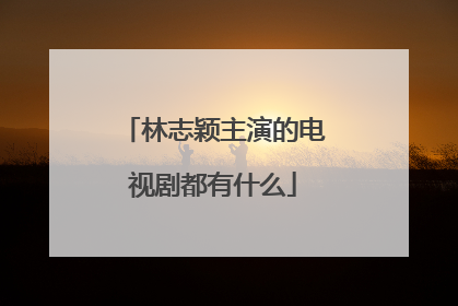 林志颖主演的电视剧都有什么