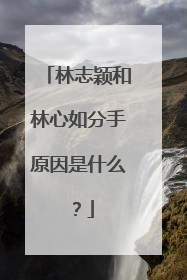 林志颖和林心如分手原因是什么?