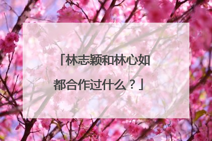 林志颖和林心如都合作过什么？