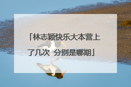 林志颖快乐大本营上了几次 分别是哪期