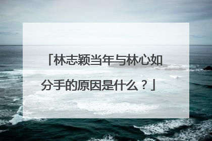 林志颖当年与林心如分手的原因是什么？