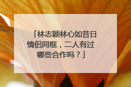 林志颖林心如昔日情侣同框，二人有过哪些合作吗？