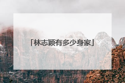 林志颖有多少身家