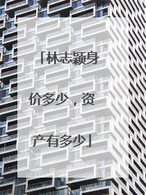 林志颖身价多少，资产有多少