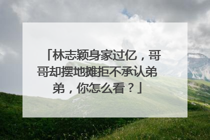 林志颖身家过亿，哥哥却摆地摊拒不承认弟弟，你怎么看？