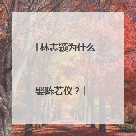 林志颖为什么娶陈若仪？