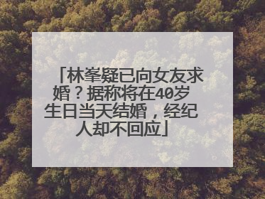 林峯疑已向女友求婚？据称将在40岁生日当天结婚，经纪人却不回应