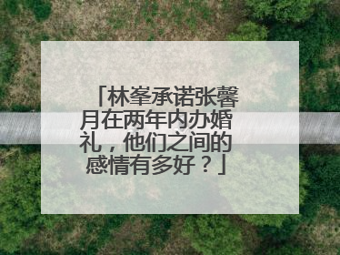 林峯承诺张馨月在两年内办婚礼，他们之间的感情有多好？