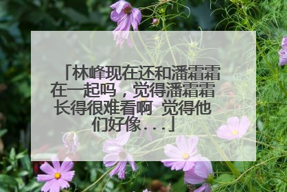 林峰现在还和潘霜霜在一起吗,觉得潘霜霜长得很难看啊 觉得他们好像...