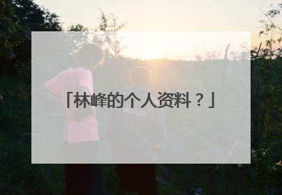 林峰的个人资料？