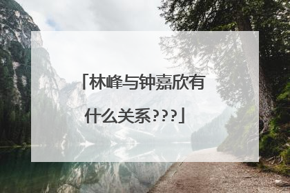 林峰与钟嘉欣有什么关系???