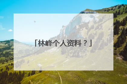 林峰个人资料？