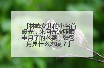 林峰女儿的小名首曝光，来回奔波照顾坐月子的老婆，张馨月是什么态度？