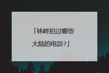 林峰拍过哪些大陆的电影?