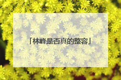 林峰是否真的整容