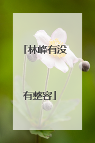 林峰有没有整容