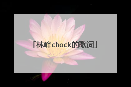 林峰chock的歌词