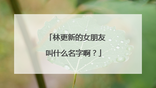 林更新的女朋友叫什么名字啊？