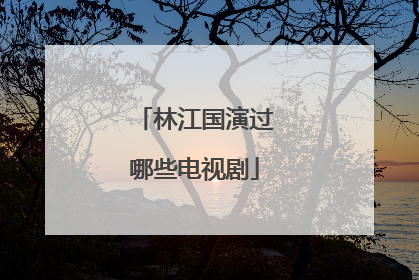 林江国演过哪些电视剧