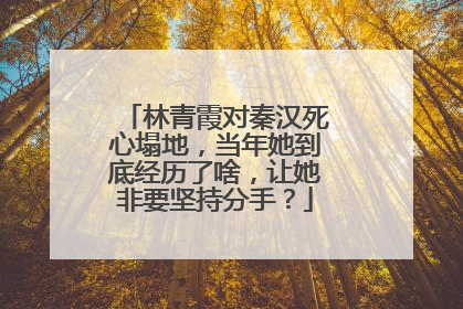 林青霞对秦汉死心塌地,当年她到底经历了啥,让她非要坚持分手?