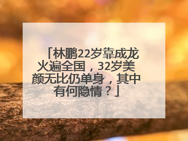 林鹏22岁靠成龙火遍全国，32岁美颜无比仍单身，其中有何隐情？