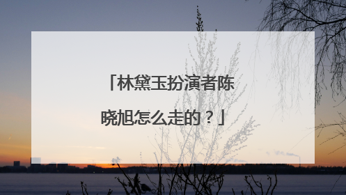 林黛玉扮演者陈晓旭怎么走的?