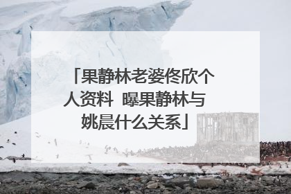 果静林老婆佟欣个人资料 曝果静林与姚晨什么关系