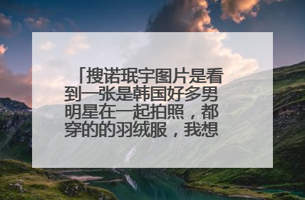 搜诺珉宇图片是看到一张是韩国好多男明星在一起拍照，都穿的的羽绒服，我想知道他们都是谁