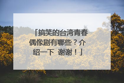搞笑的台湾青春偶像剧有哪些?介绍一下 谢谢!