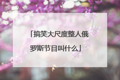 搞笑大尺度整人俄罗斯节目叫什么