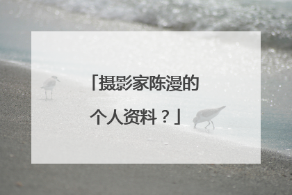 摄影家陈漫的个人资料?