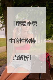 摩羯座男生的性格特点解析