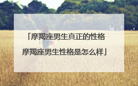 摩羯座男生真正的性格 摩羯座男生性格是怎么样